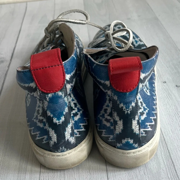 RARE Del Toro Blue Printed Leather Chukka Sneaker Size 11 - Picture 4 of 10